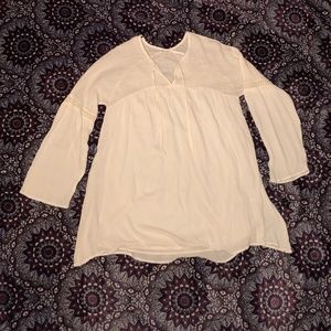 Volcom White Long Bell Sleeve Dress